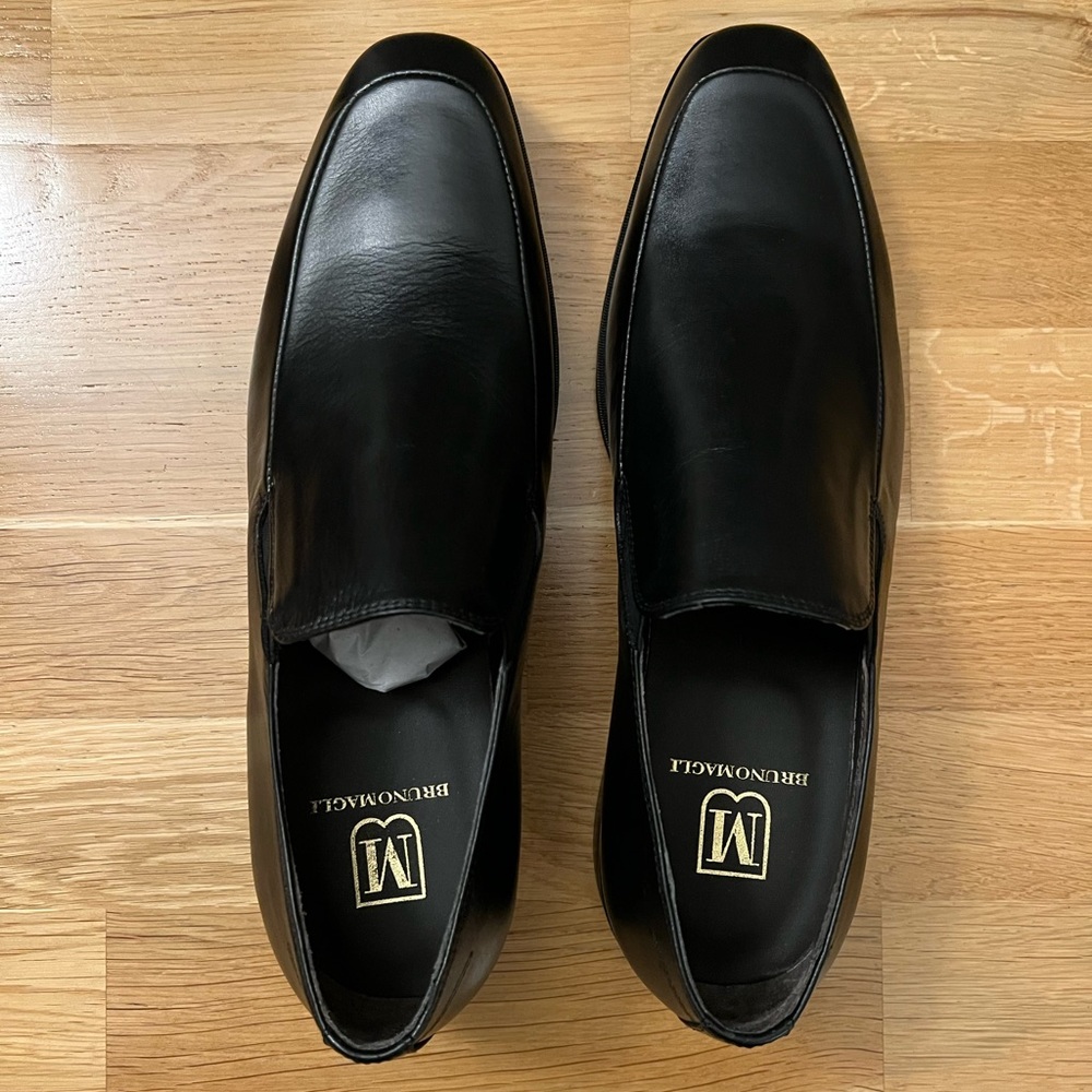 Bruno Magli Pitto Leather Apron-Toe Loafers - NEVER WORN